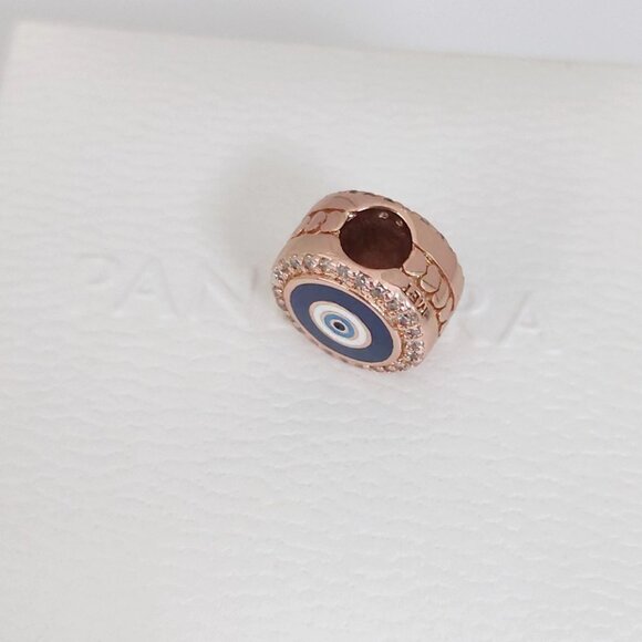 Pandora Evil Eye Double Sided Charm Exclusive Bead Rose Gold with box - Picture 3 of 5